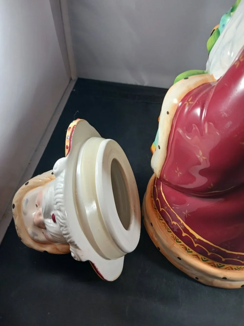 Vintage Cookie Jar Santa Claus With Lantern 12 Inches Tall